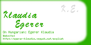 klaudia egerer business card